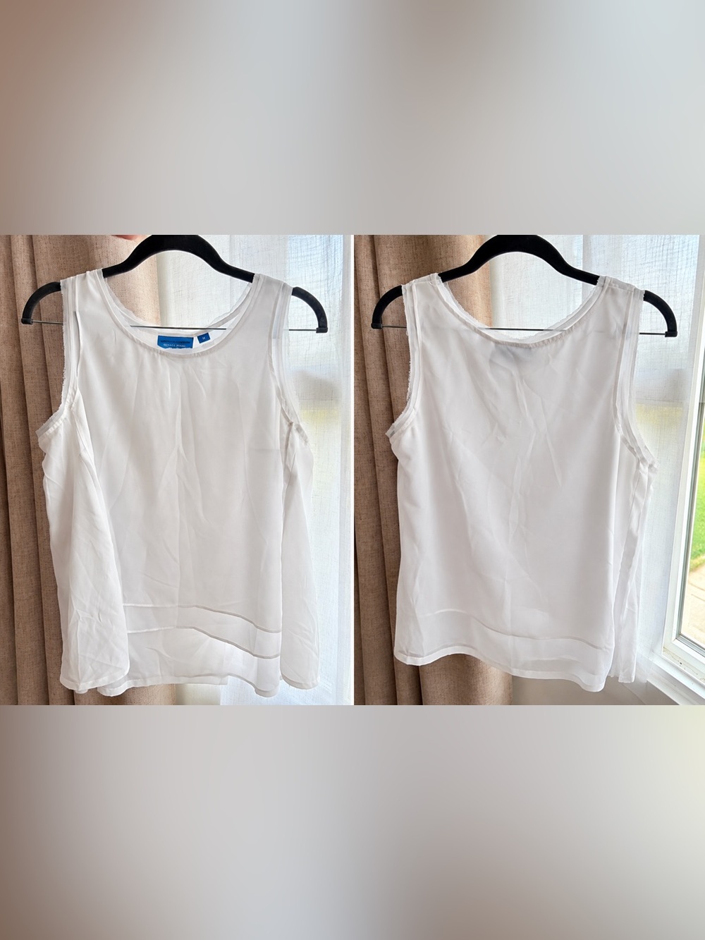 Simply Vera Vera Wang White Sleeveless Layered Tunic Tank for Girls